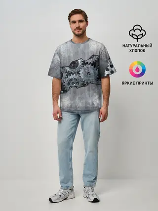 Мужская футболка оверсайз / Шестеренки