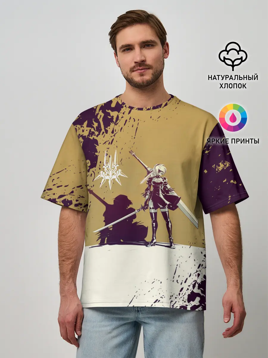 Мужская футболка оверсайз / Yorha 2B | Nier Automata