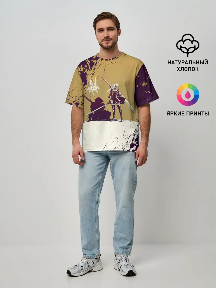 Мужская футболка оверсайз / Yorha 2B | Nier Automata