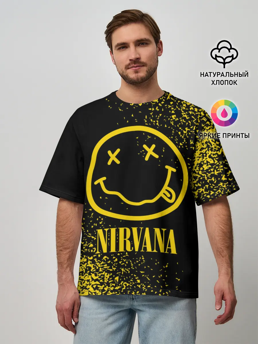 Мужская футболка оверсайз / NIRVANA / НИРВАНА