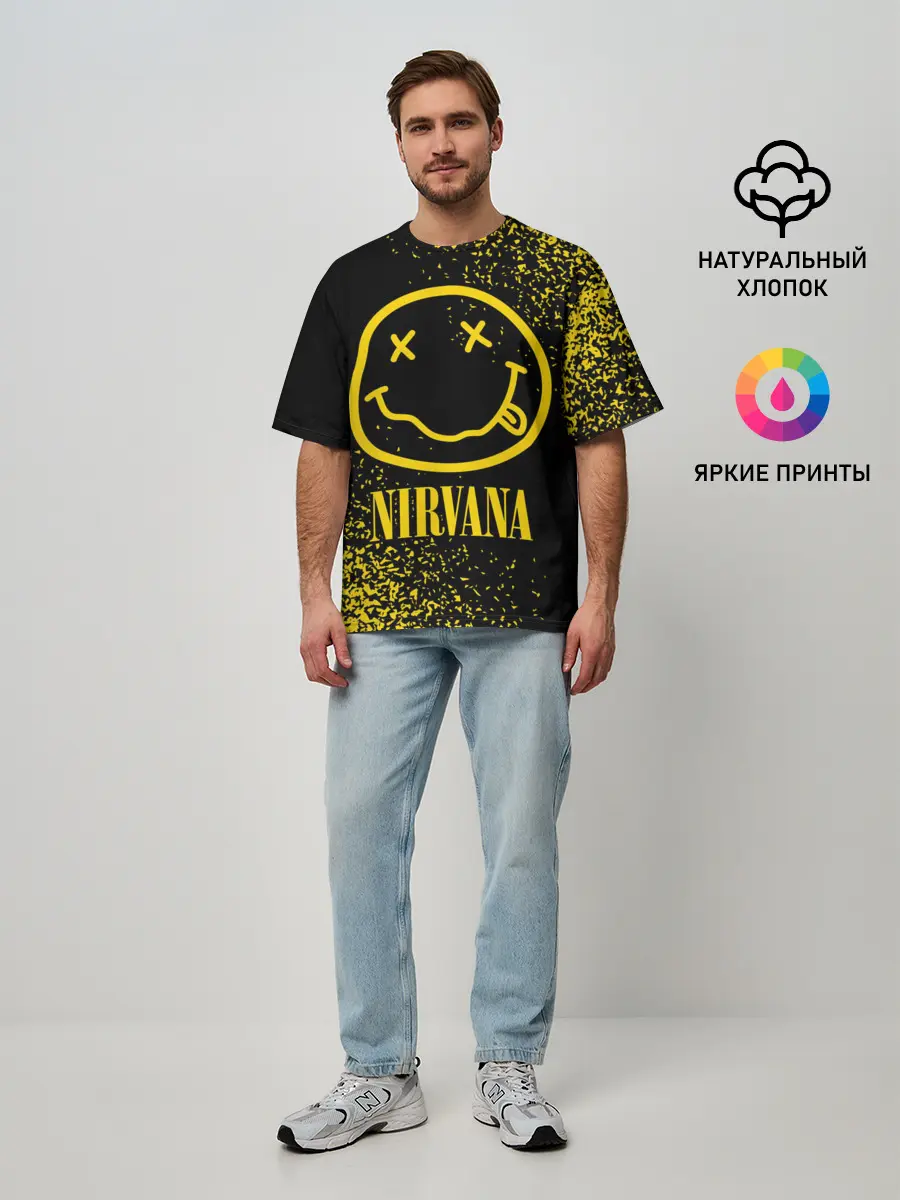 Мужская футболка оверсайз / NIRVANA / НИРВАНА