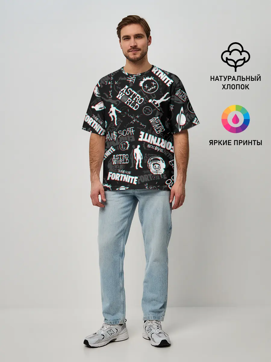 Мужская футболка оверсайз / TRAVIS SCOTT+FORTNITE