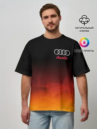 Мужская футболка оверсайз / AUDI | АУДИ
