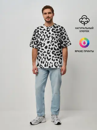 Мужская футболка оверсайз / ЯГУАР ТЕКСТУРА