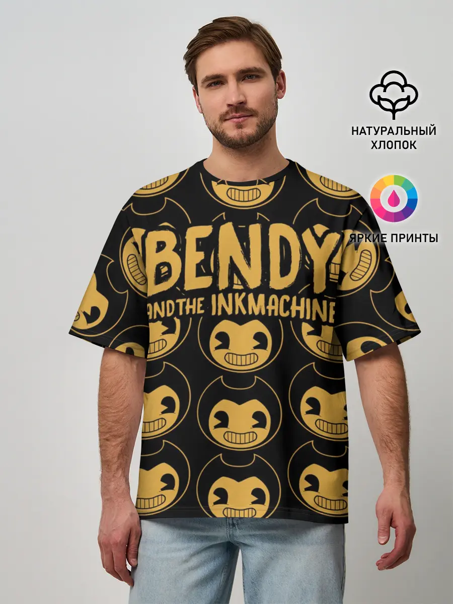 Мужская футболка оверсайз / Bendy And The Ink Machine