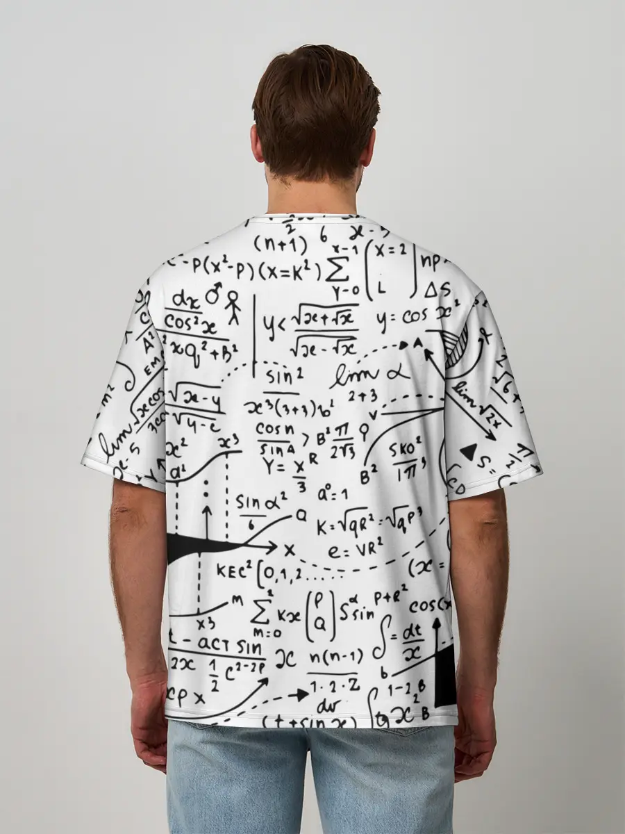 Мужская футболка оверсайз / Формулы