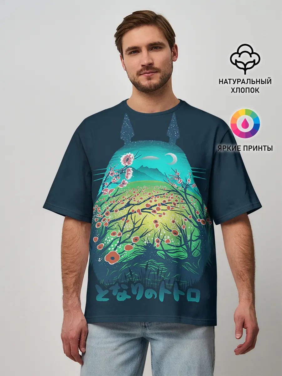 Мужская футболка оверсайз / Totoro