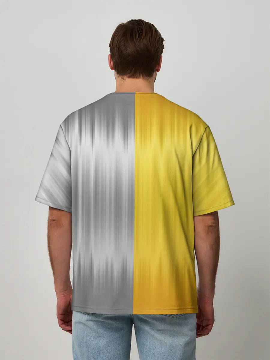 Мужская футболка оверсайз / Gold and Silver