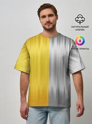 Мужская футболка оверсайз / Gold and Silver