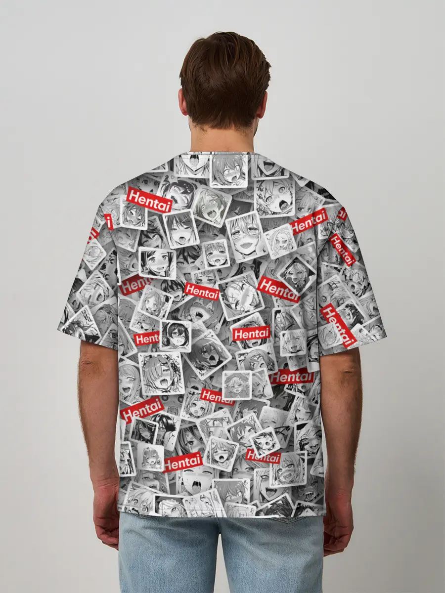 Мужская футболка оверсайз / Hentai senpai