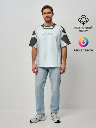 Мужская футболка оверсайз / Скафандр SpaсeX