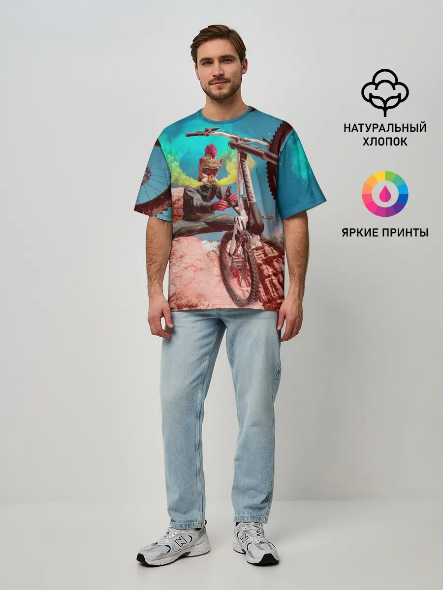 Мужская футболка оверсайз / Riders Republic