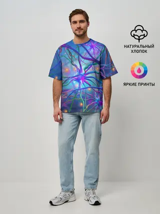Мужская футболка оверсайз / НЕРВНЫЕ ОКОНЧАНИЯ