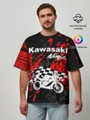 Мужская футболка оверсайз / KAWASAKI NINJA / КАВАСАКИ