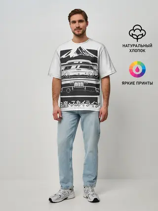 Мужская футболка оверсайз / Skyline R 34