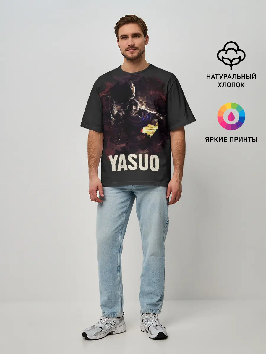 Мужская футболка оверсайз / Yasuo