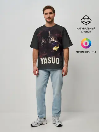 Мужская футболка оверсайз / Yasuo