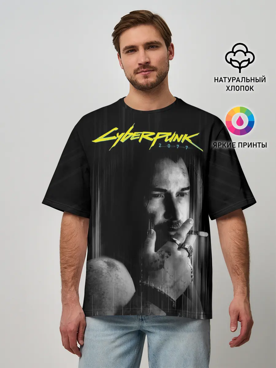 Мужская футболка оверсайз / Cyberpunk 2077 | Джонни