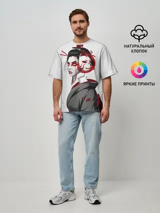 Мужская футболка оверсайз / Гейша