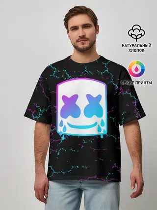 Мужская футболка оверсайз / MARSHMELLO NEON | МАРШМЕЛЛО НЕОН.