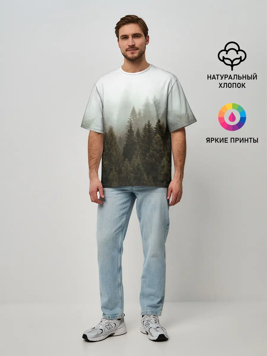 Мужская футболка оверсайз / Деревья