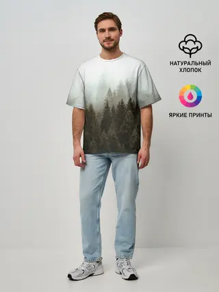 Мужская футболка оверсайз / Деревья