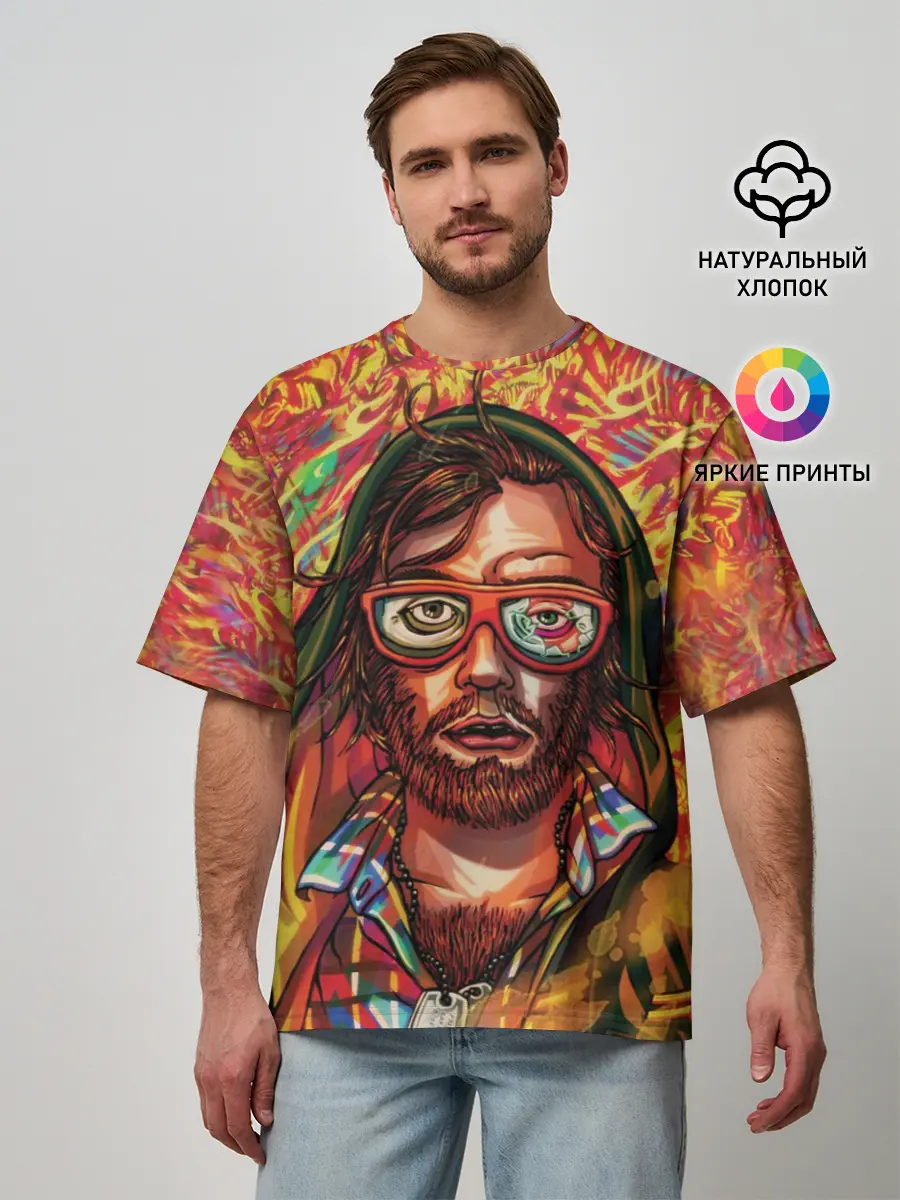 Мужская футболка оверсайз / Hotline Miami 2: Wrong Number