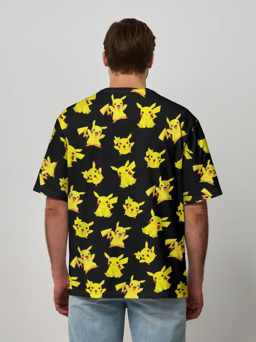 Мужская футболка оверсайз / ПИКАЧУ