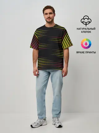 Мужская футболка оверсайз / HORIZONTAL GEOMETRY