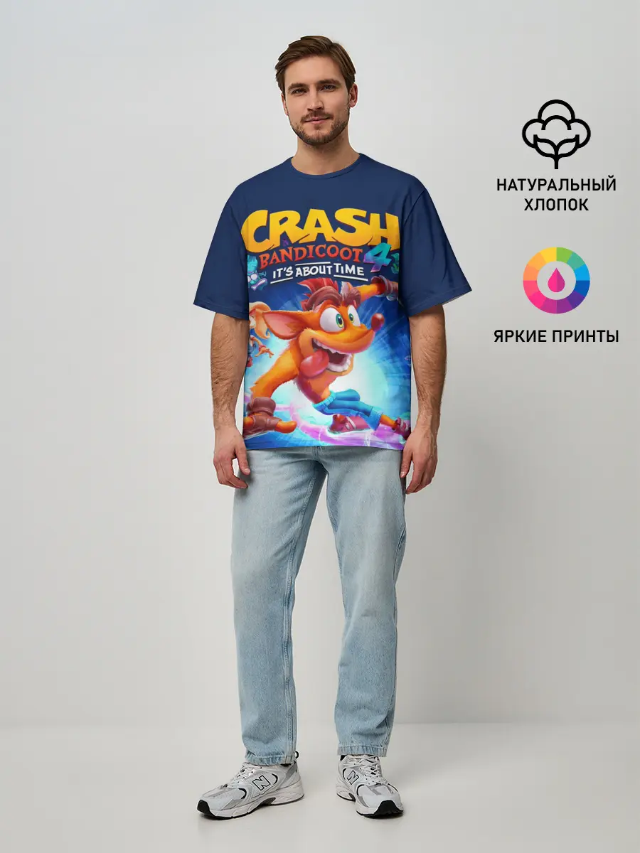 Мужская футболка оверсайз / Crash Bandicoot