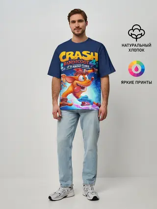 Мужская футболка оверсайз / Crash Bandicoot