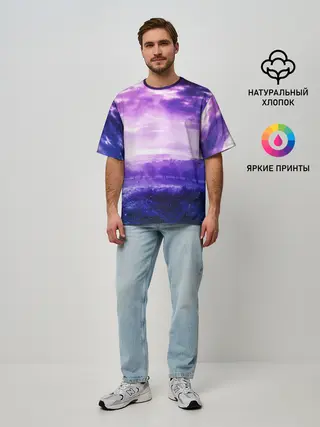 Мужская футболка оверсайз / ФИОЛЕТОВЫЙ РАЙ