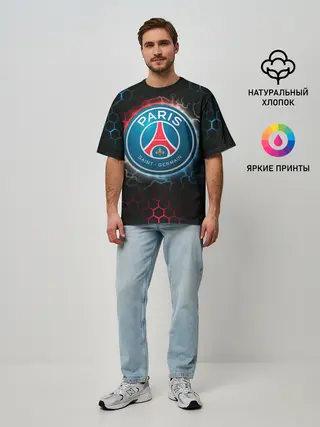 Мужская футболка оверсайз / ПСЖ