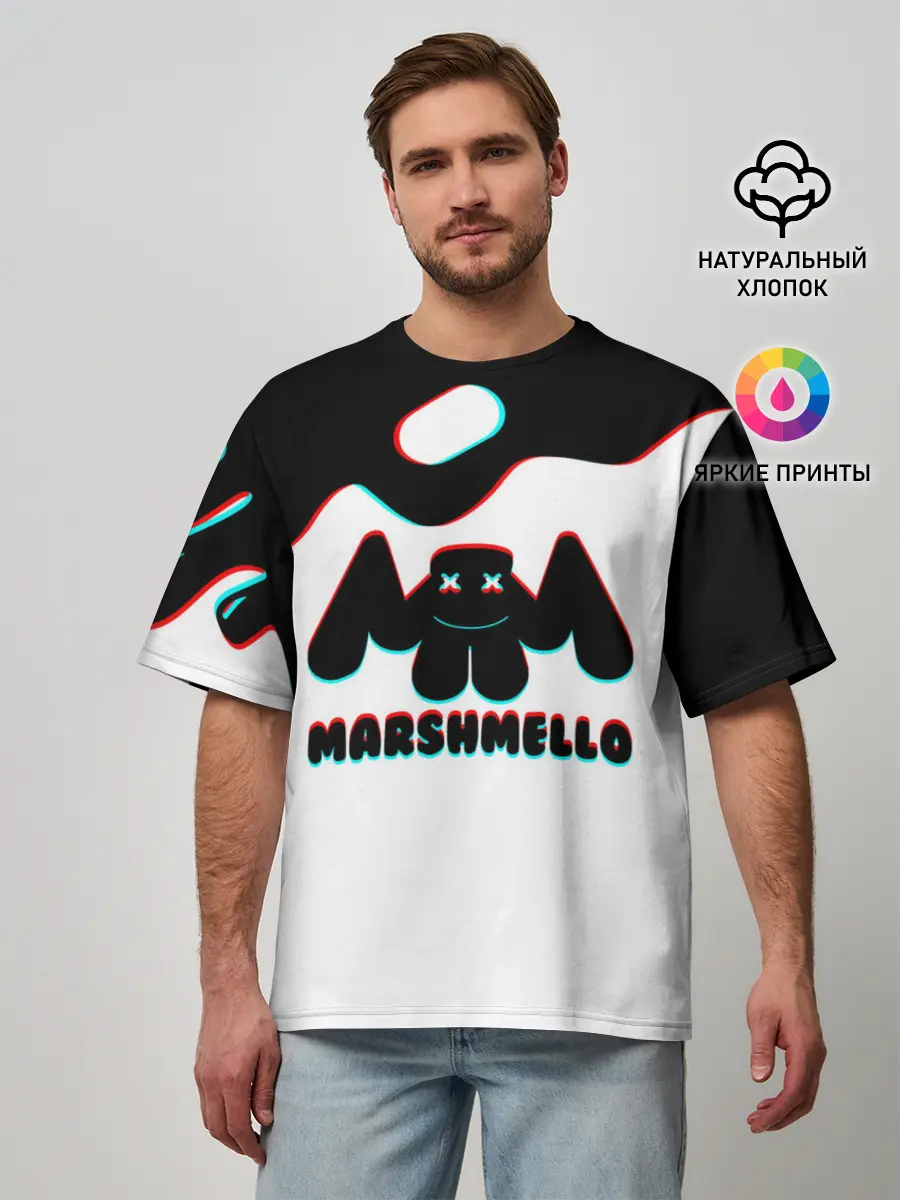 Мужская футболка оверсайз / MARSHMELLO MELT: МАРШМЕЛЛО