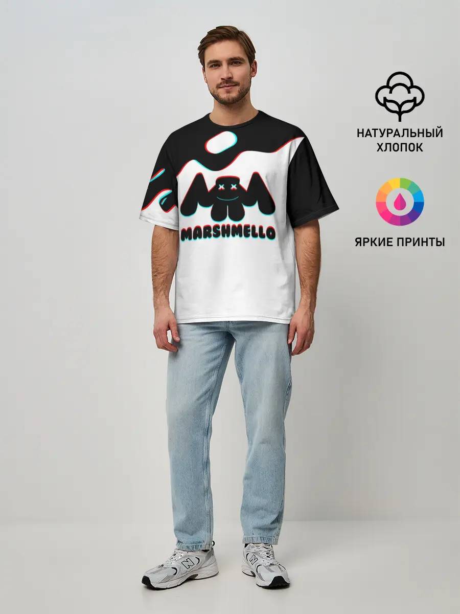 Мужская футболка оверсайз / MARSHMELLO MELT: МАРШМЕЛЛО