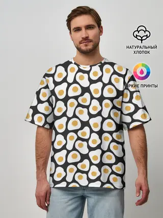 Мужская футболка оверсайз / Яичница