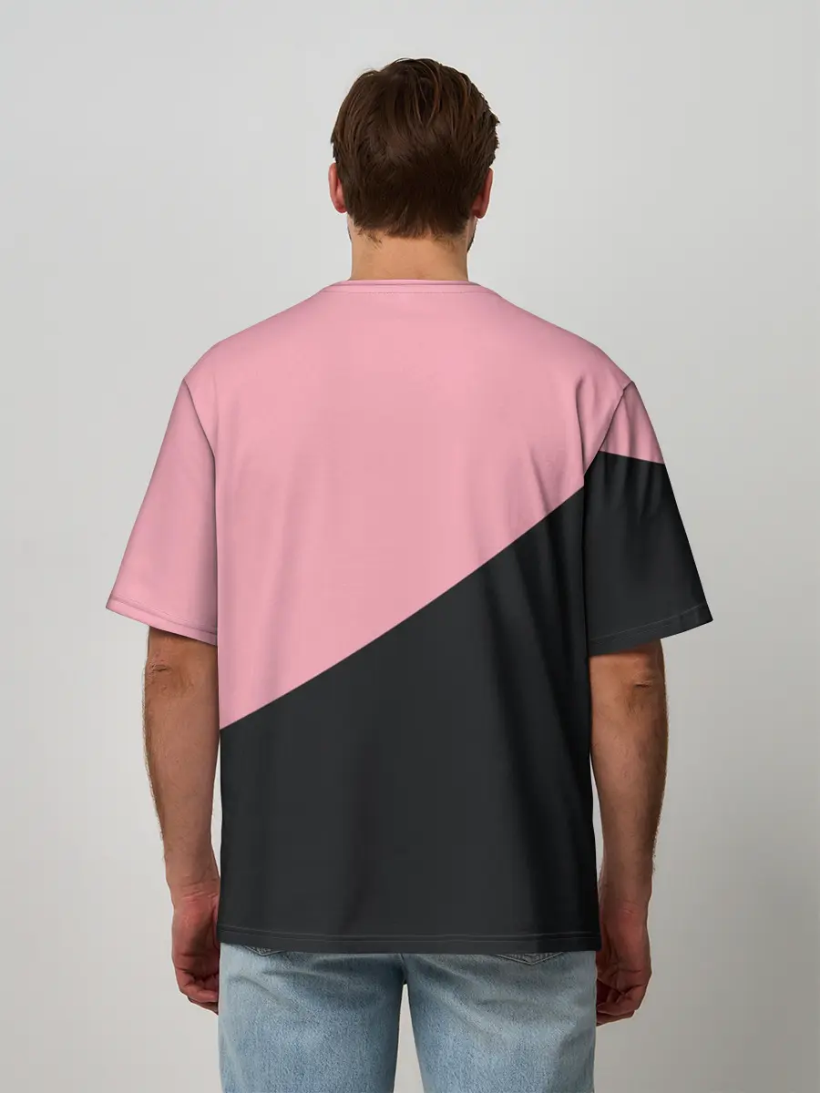 Мужская футболка оверсайз / Black Pink
