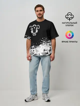 Мужская футболка оверсайз / Черный Клевер