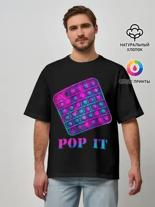 Мужская футболка оверсайз / НЕОНОВЫЙ POP it
