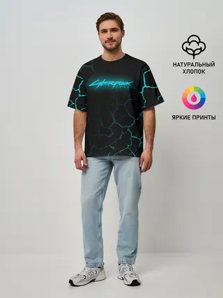 Мужская футболка оверсайз / CYBERPUNK 2077.