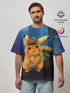 Мужская футболка оверсайз / Detective Pikachu