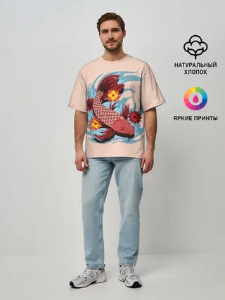 Мужская футболка оверсайз / Японский Карп