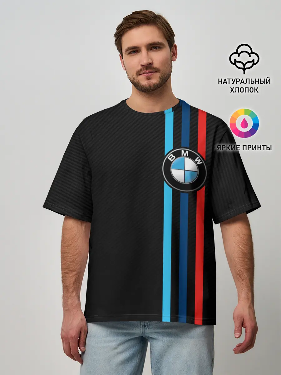 Мужская футболка оверсайз / BMW M SPORT CARBON