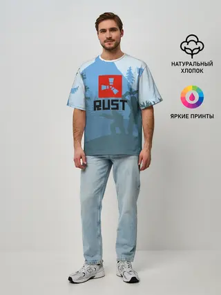 Мужская футболка оверсайз / Выживалка Раст