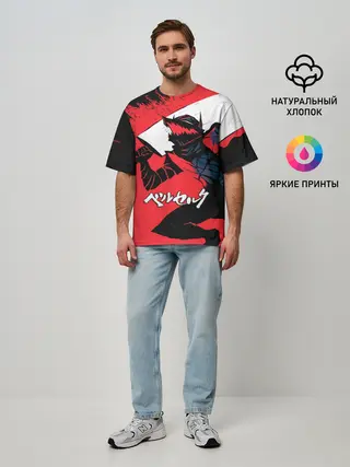 Мужская футболка оверсайз / БЕРСЕРК red
