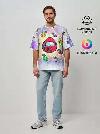 Мужская футболка оверсайз / Among us space