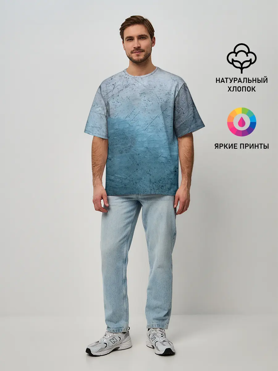 Мужская футболка оверсайз / Blue Glass
