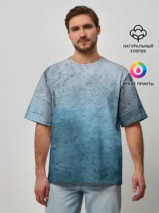 Мужская футболка оверсайз / Blue Glass