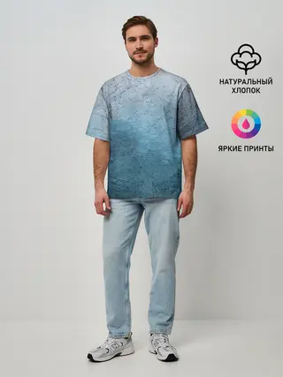 Мужская футболка оверсайз / Blue Glass