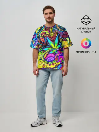 Мужская футболка оверсайз / PSY ABSTRACTION